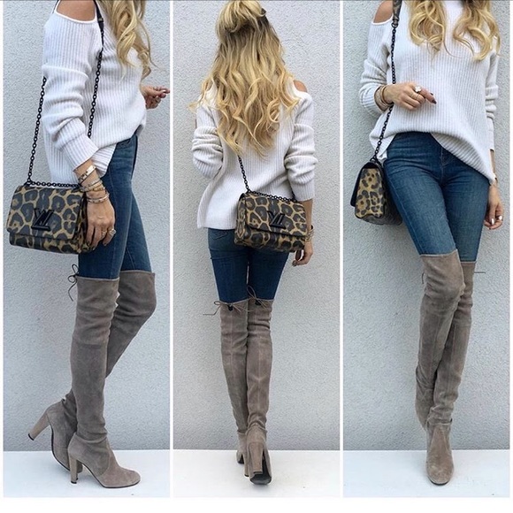 Stuart Weitzman Highland boots grey size 9 - Picture 2 of 8